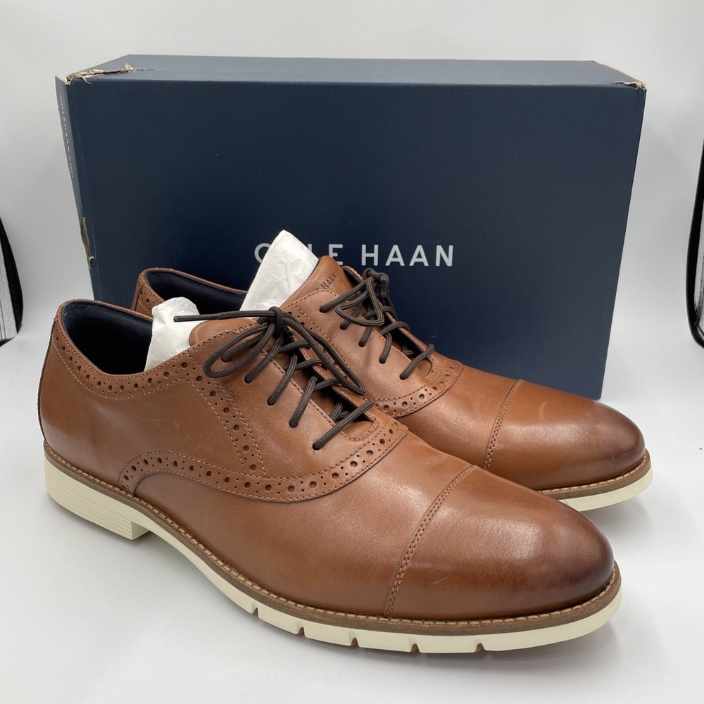 Cole‎ Haan FlexGrand + Cap Toe Oxford Men's Sz 13 British Tan Leather NIB C40341